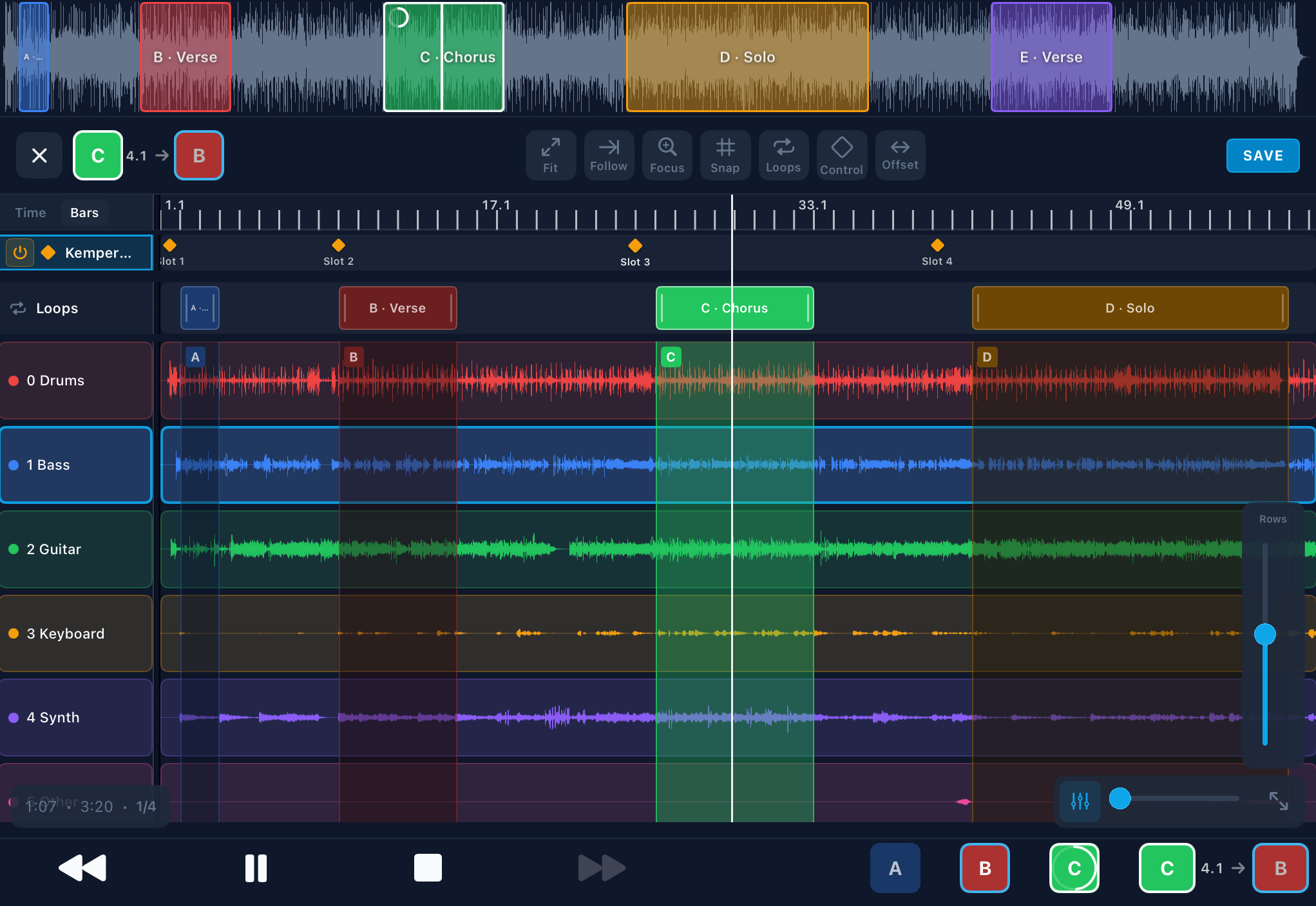 Song Timeline in BackTrackR